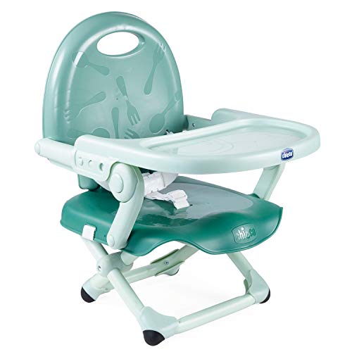 Chicco Pocket Snack Rehausseur Chaise Bébé pour Enfants de 6 mois à 3 ans (15 kg), Chaise Haute Portable, Réglable, avec Fermeture Compacte et Plateau Amovible - Dark Grey